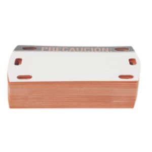 Etiqueta Laminada ABS Plastica paquete de 25 piezas con sunchos